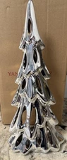 Yankee Candle Silver Metallic Christmas Tree Tall Tealight Holder 13 Table top