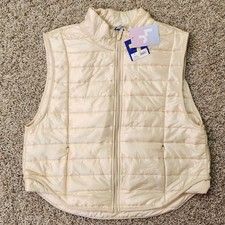 Women's Quilted Puffer Vest - JoyLab Ivory Size XL X-Large NWT