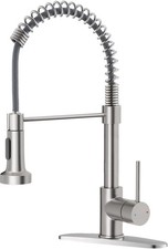 Kitchen Faucet Pull Down Sprayer Brushed Nickel Stainless Steel 1 Hole Deck P...