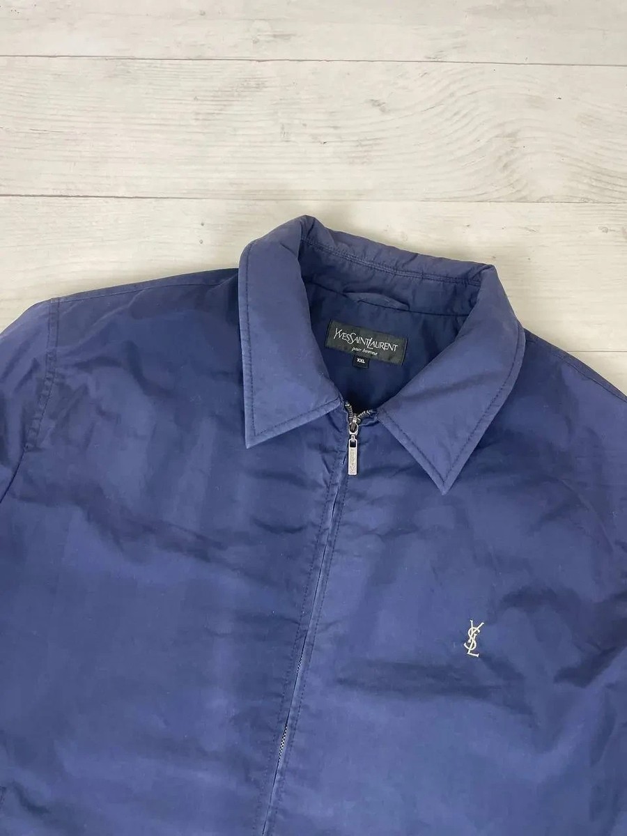 Vintage Yves Saint Laurent Bomber Jacket YSL Men Size 2XL Blue | eBay
