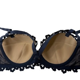 Dita Von Teese Dahlia Balconette Cage Bra Navy Nude 32DD