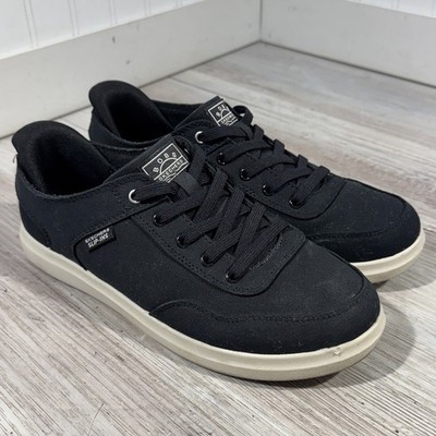 SKECHERS WOMEN'S BOBS D'VINE-SO DEVOTED 114826/BLK CANVAS UPPER SHOE Sz 8.5