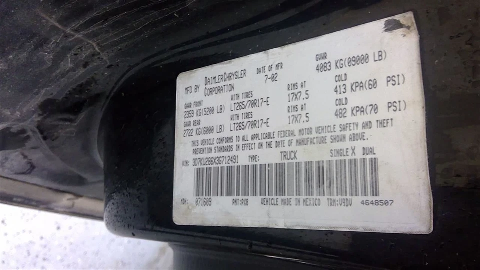 Passenger Front Window Regulator Electric Fits 03-10 DODGE 3500 PICKUP 1654598 Foto 4 de 4