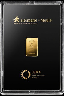 Goldbarren 2 5 Gramm 999.9 Gold Heimerle Meule original geblistert
