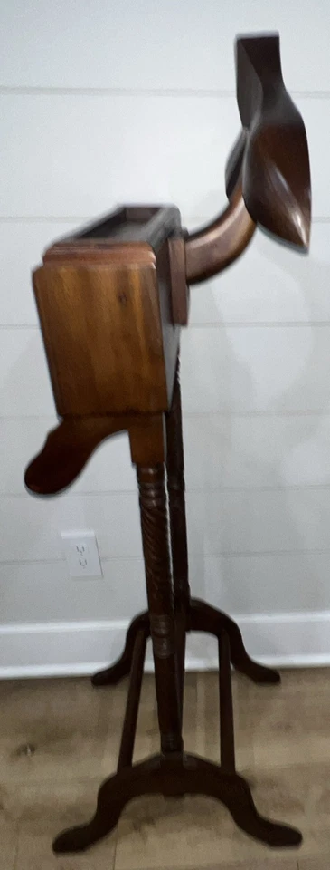 Suporte de manobrista vintage nogueira mordomo cavalheiro dressboy cevada torção com 2 gavetas - Imagem 4 de 4