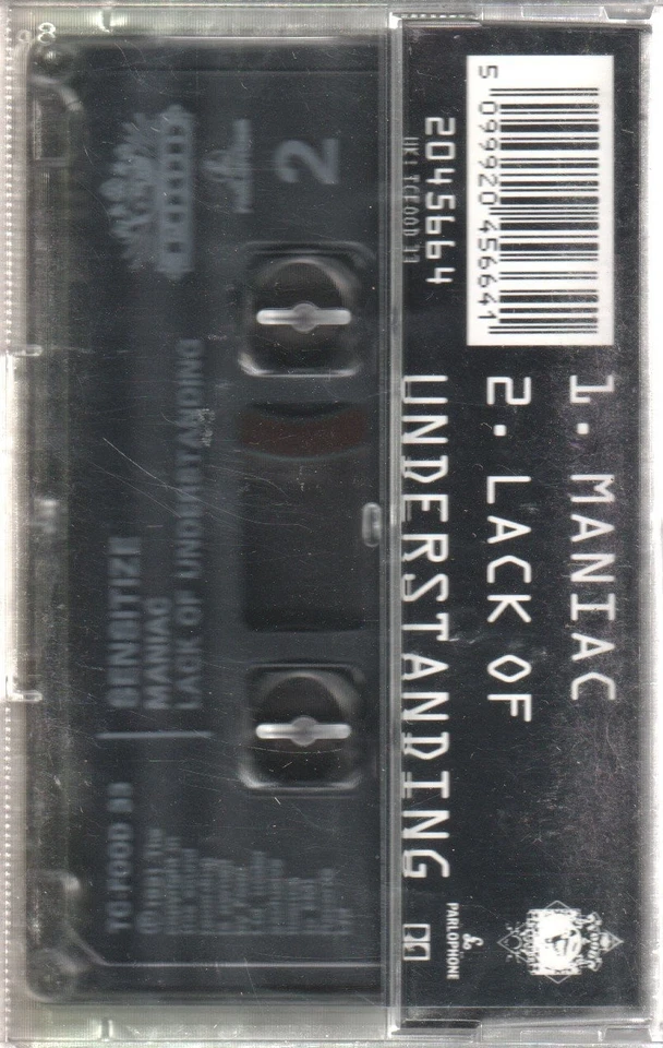 Sensitize Maniac cassette UK Food 1991 cassette single - sealed TCFOOD33 - Image 2 of 2