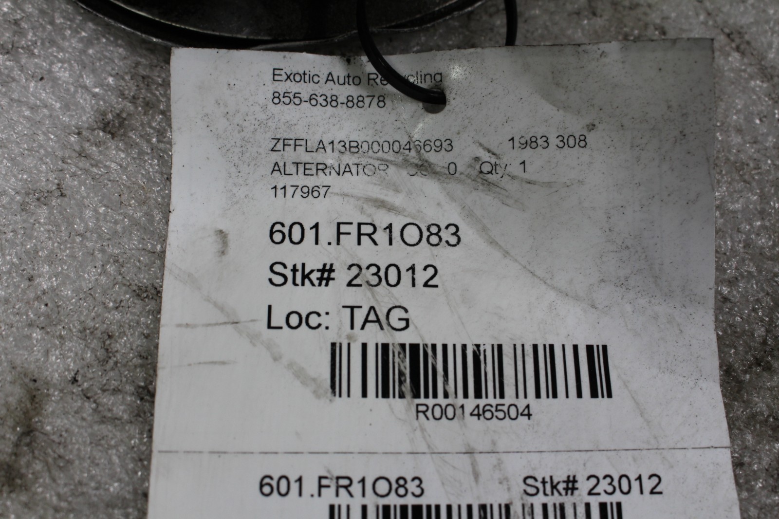 Ferrari 308, Alternator, Used, P/N 117967