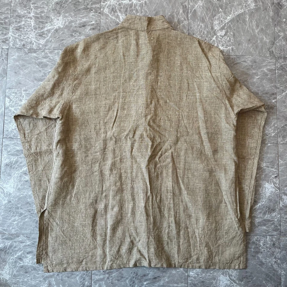 Engineered Garments 24Ss Dayton Shirt Beige Linen Glen Plaid - Image 3 of 4