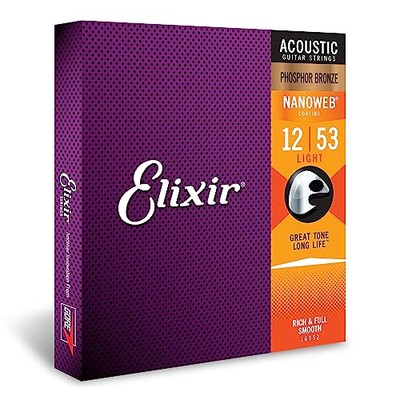 Elixir Strings  Acoustic Guitar Strings  Phosphor Bronze with NANOWEB Coating