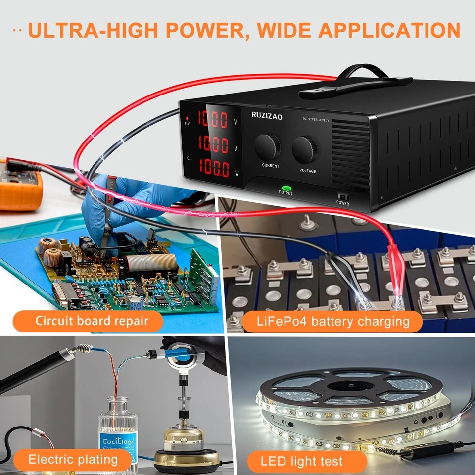 RUZIZAO Bench Power Supply Variable 100V 20A 2000W High Power DC - Image 4 of 4