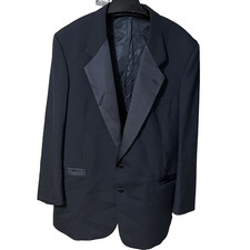 Pierre Cardin Men Tuxedo Jacket 44 Reg Black 2 Button Satin Prom Wedding Formal