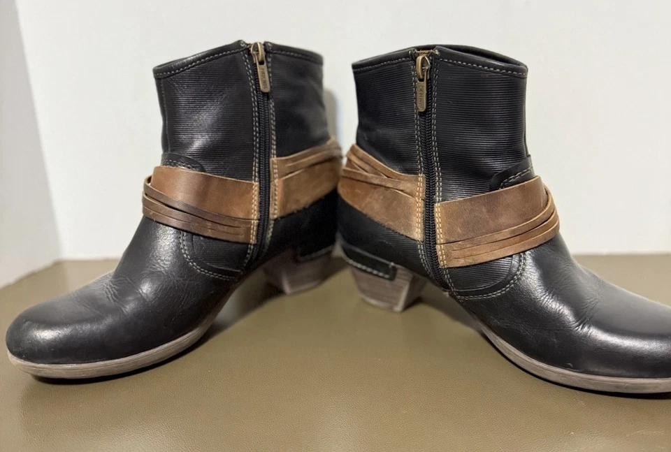 Pikolinos Balta Mujer Talla 38 Cuero Cremallera Hebilla Occidental Borde Tobillo Negro Botas Foto 4 de 4