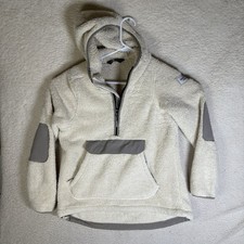 The North Face Campshire Hoodie Sweatshirt Womens Small White Pile Fleece