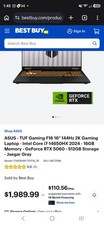 ASUS TUF Gaming F16 16" 144Hz FHD+ Gaming Laptop Intel Core i7-14650HX 512GB SSD