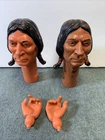 1966 Log Of 2 Marx Chief Cherokee Heads and L &R Hands Used One Pair Of Hands