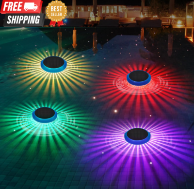 #ad #ad Floating Pool LightsSolar Pool Lights with RGB Color Changing IPX6 Waterproof