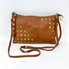 Borsa in Pelle Made in Italy con Borchie Frizione Tracolla