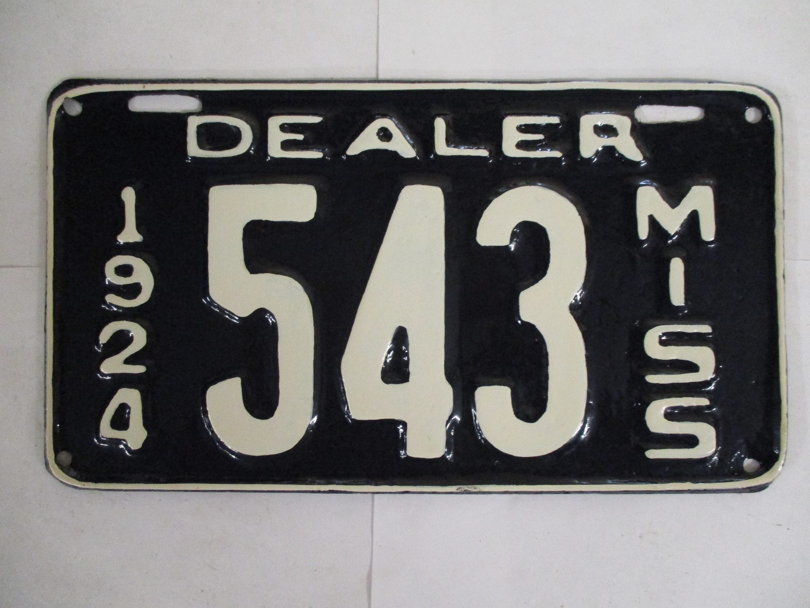 1924 Mississippi DEALER License Plate Tag eBay