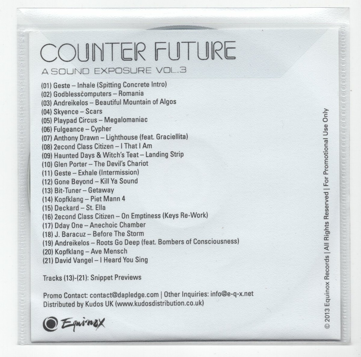 IU993) Counter Future, A Sound Exposure Vol 3 - 21 tracks - 2013
