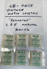 C&E MARSHALL  PERMATEX Round UNBREAKABLE CRYSTALS Lot of 68 pieces