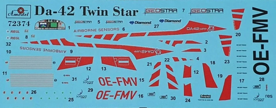 Da-42 Twin Star Escala 1/72 - Kit Modelo Plástico AMODEL 72374 Modelo Plástico 1/72 Foto 3 de 3
