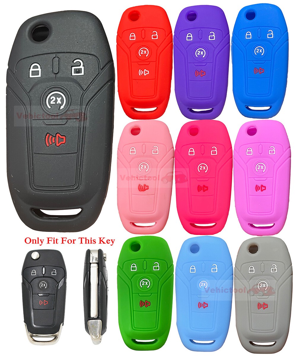 Silicone Skin Case Cover For Ford Explorer Edge 4 Button Remote Smart Key Fob