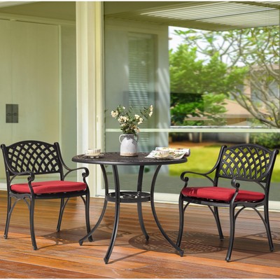 Nuu Garden Outdoor 3-Piece Bistro Set with Umbrella Hole and