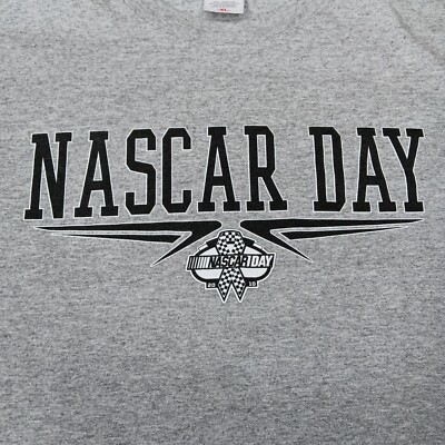 NASCAR DAY 2010 Shirt XL Gray Stock Car Auto Racing Motorsports Race Graphic