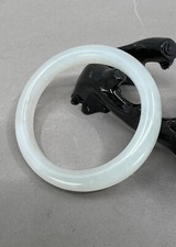 52 mm Chinese Natural White Hetian Jade Bracelet