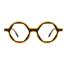 Acetate Nerd Eyeglasses Men Women Round Irregular Retro Fashion Orange Glasses