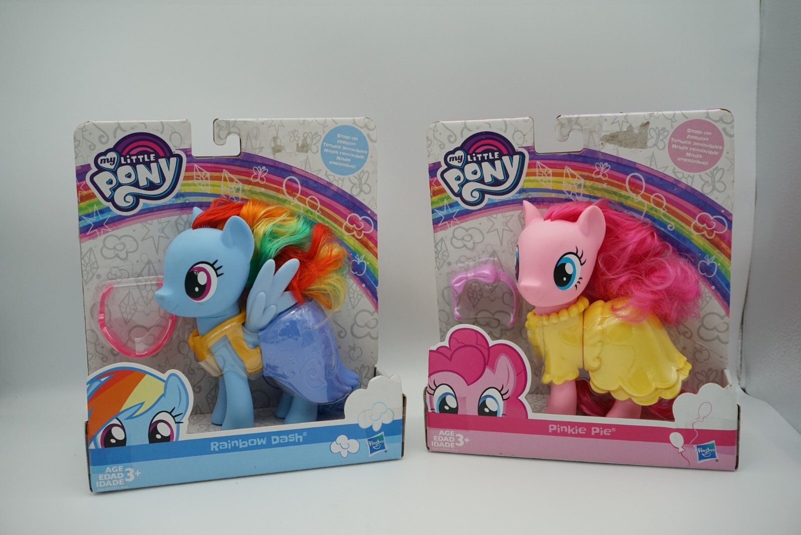 2 My Little Pony Snap On Fashion Dash and Pinkie Pie Abito Figure Nuovo
