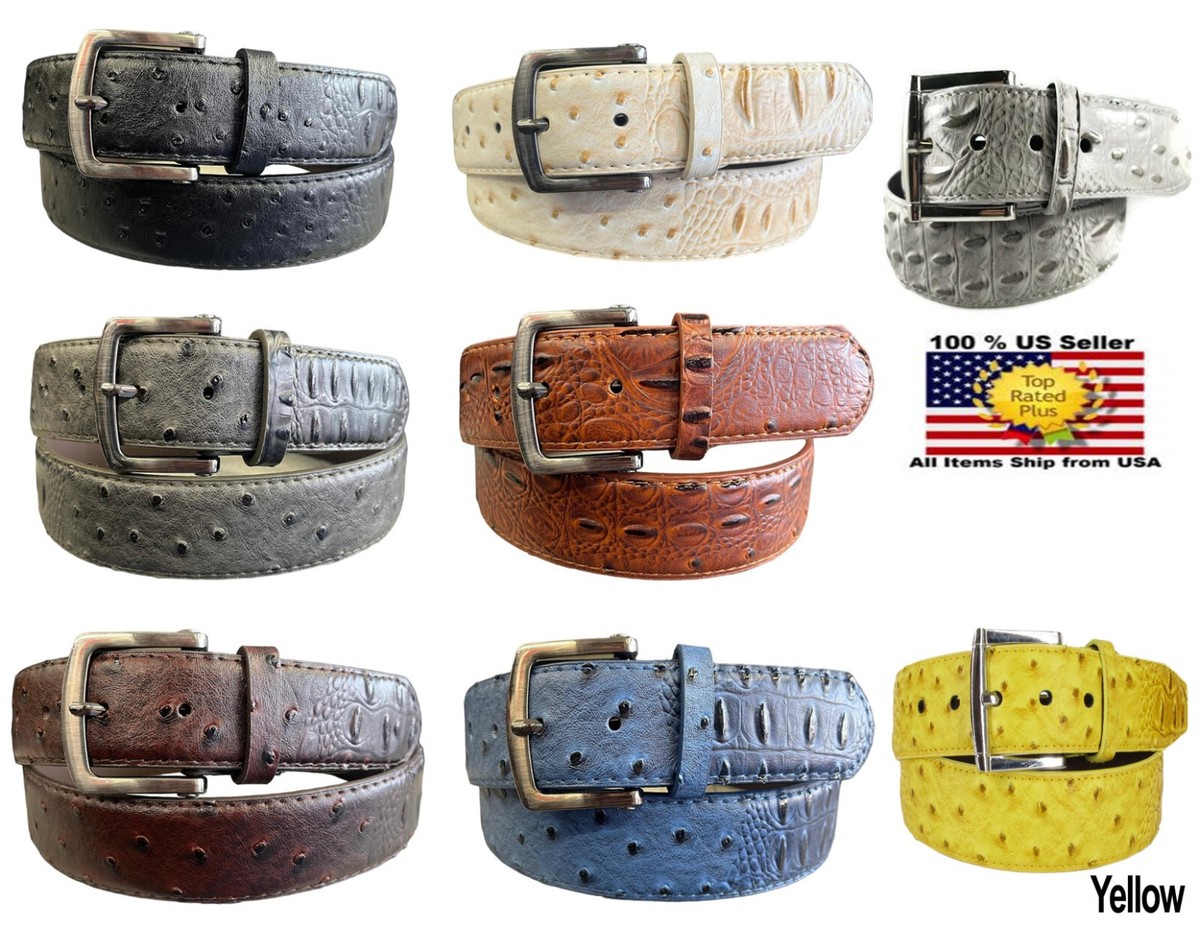 MEN FAUX Animal exotic style SKIN GENUINE LEATHER STITCHED