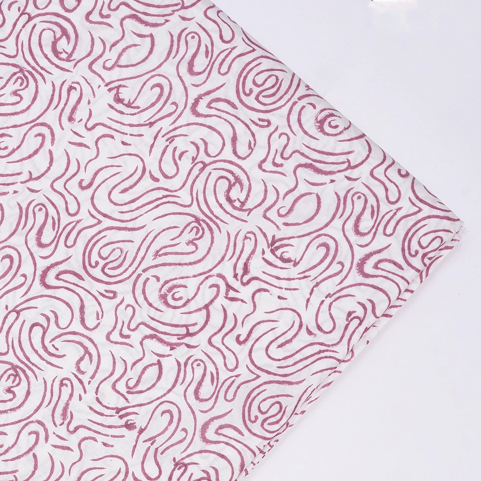 1 Yard Indian Cotton Hand Block Print  Floral Beautiful Craft Sewing Fabric - Image 3 of 4