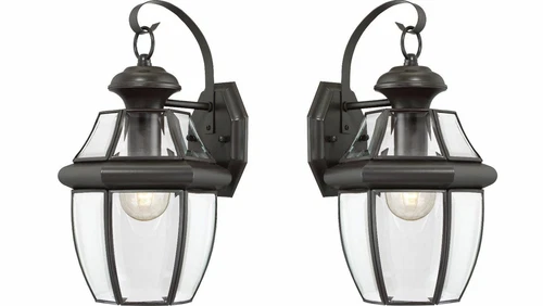 Quoizel NY8316Z Newbury 1 Light Outdoor Wall Lantern Fixture, Bronze - 2 Pack - Picture 1 of 6