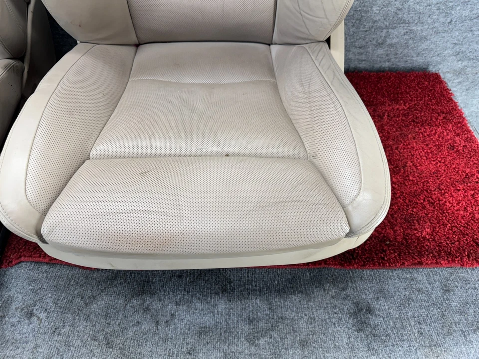 Asientos delanteros izquierdo y derecho BMW F01 F02 cuero napa perforado Oyster OEM Foto 2 de 4