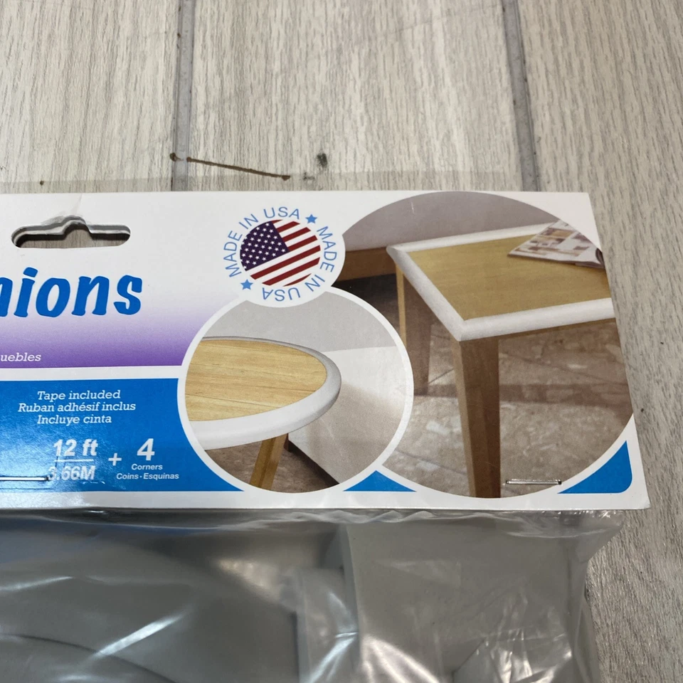 Cojín de mesa | Hecho en EE. UU. | 12 pies + 4 esquinas | Blanco roto | Fu... Foto 2 de 4