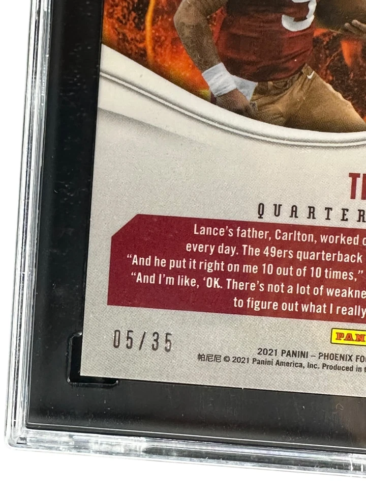 2021 Phoenix Heat Wave Trey Lance Rookie RC Blue Prizm 5/35 SGC 10 Jersey Match - Image 3 of 3