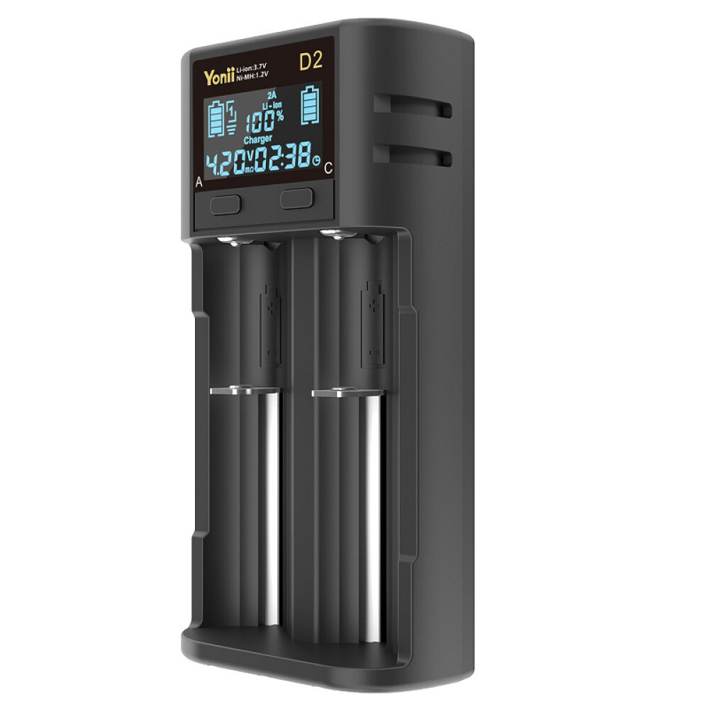 USB LCD Smart 2Slots Battery Charger For AA AAA AAAA 1.2V Ni-MH Lithium Battery*