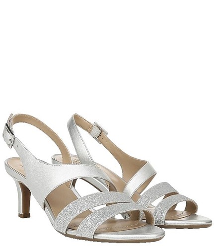 Naturalizer Izzy Ankle Straps Silver I9949S1020 Women's Size 5.5