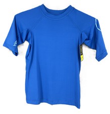 Volcom Boys Blue Short Sleeve Polyester Blend UV Protection Rashguard T-Shirt L