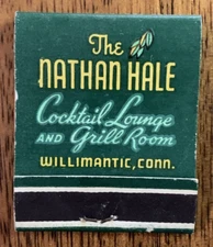 Matchbook Nathan Hale Cocktail Lounge Grill Room Willimantic Connecticut  #0507