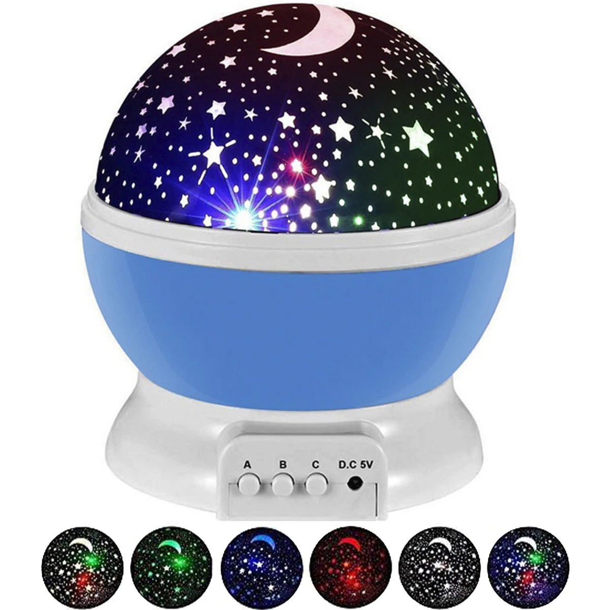 Luce Led Notturna Bambini Lampada Proiettore Effetto Cielo Stellato Rotante - Foto 7