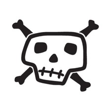 Art Skull Crossbones Bones - Decal Sticker - Multiple Colors  Sizes - ebn2372