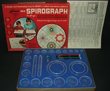 1967 Kenner's blue Spirograph art drawing tools/game COMPLETE+instructions