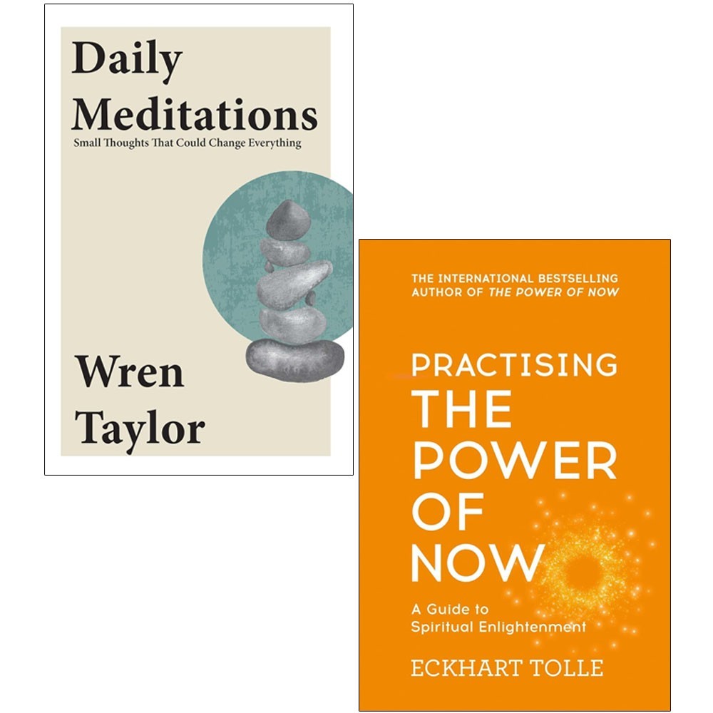Daily Meditations Wren Taylor, Practising Power Of Now Eckhart Tolle 2 Books Set