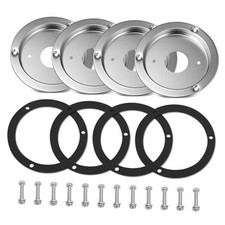 4Pcs Stainless Steel Watermelon Light Bunk Adapters Round Marker Light Bezel