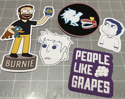 Rooster Teeth Sticker Pack | Burnie / Gus / Gavin - Set of 5 Stickers