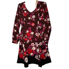 New Ann Taylor Shirt Dress Size 4P Peti Multi Floral Long Sleeve Back Zip Career
