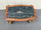 67619 Elegant Figural Carved Coffee Table with Marble Top Winged Angels — photo 9