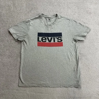 LEVIS Herren T Shirt Kurzarm Gr XL Regular Fit Retro Classic Logo 8515 Grau - Bild 1 von 4